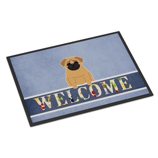 Carolines Treasures 18 x 27 in. Pug Brown Welcome Indoor or Outdoor Mat BB5588MAT - main